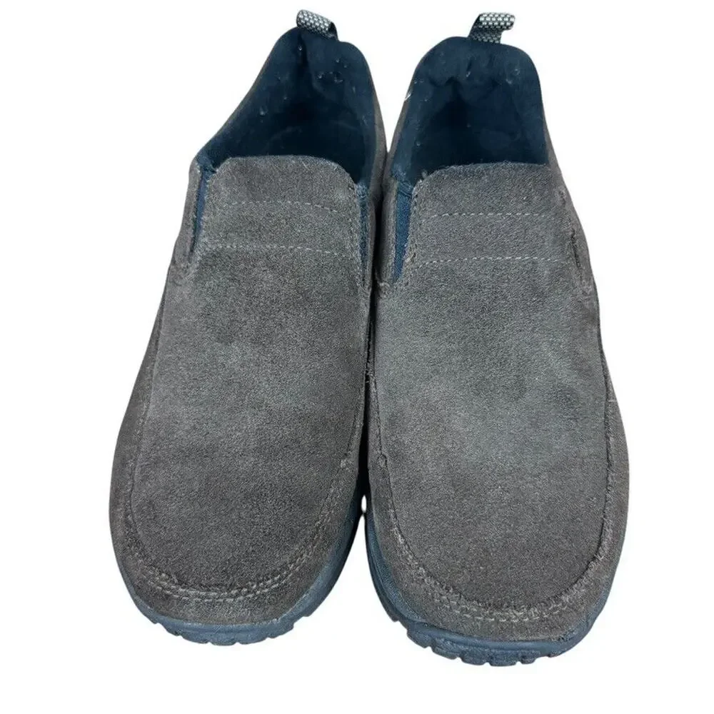 LL Bean Mens Dark Brown Casual Loafers Slip On Shoes Round Toe Suede 7 Wide